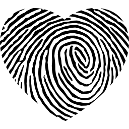 impronte digitali a forma di cuore icona