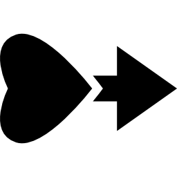dirección del corazón a la derecha icono