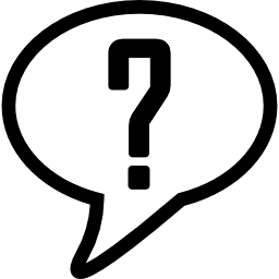 Speech balloon outline with question mark icon