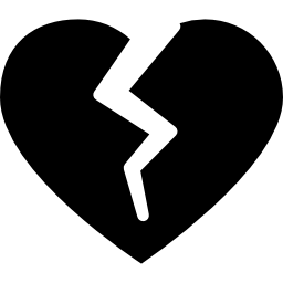 gebroken hart silhouet vorm icoon