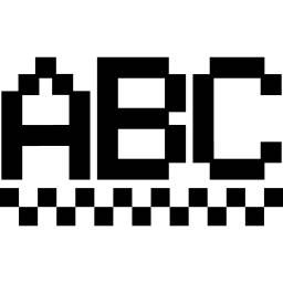 Letters ABC in pixelated form icon