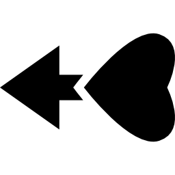 Heart direction to left icon