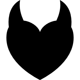 corazón de diablo con dos cuernos icono