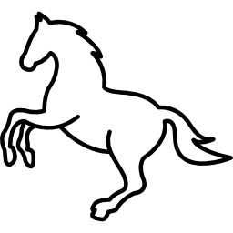 White jumping horse outline icon