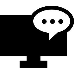 Monitor and rounded speech bubble icon