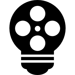 lâmpada com rolo de filme de cinema Ícone
