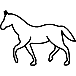 zarys białego chodzącego konia ikona