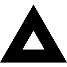 par de triángulos de dos tamaños diferentes en blanco y negro icono