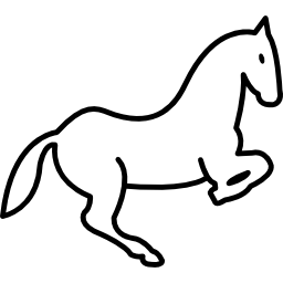 salto del contorno del caballo icono