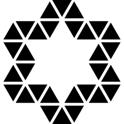 ornamento de estrela do contorno de pequenos triângulos Ícone