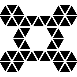 Polygonal symmetrical ornament of small triangles lines icon