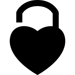 Padlock of heart shape icon
