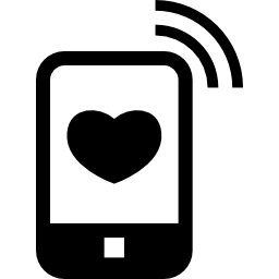 Lover calling by phone icon