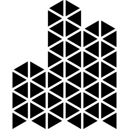veelhoekige gebouwen van kleine driehoeken icoon