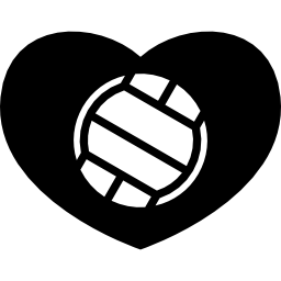 ballon de volley-ball dans un coeur Icône