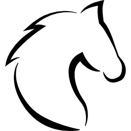 Horse head with hair outline icon