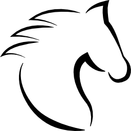 paardenhoofd met haaromtrek vanuit zijaanzicht icoon