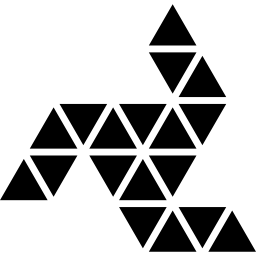 Ornamental rotating polygonal shape with three lines around an hexagon of small triangles icon
