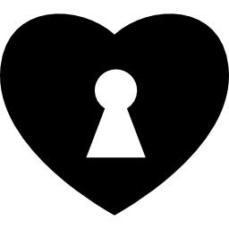 Heart lock with key hole icon