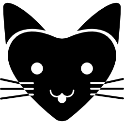 Love cat with heart shaped face icon