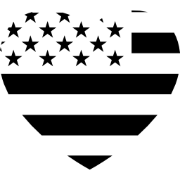 bandera del corazón de estados unidos de américa icono