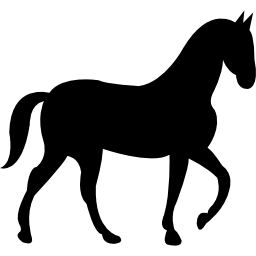 Horse with slow walking pose icon