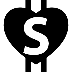 Heart dollars symbol icon