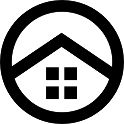 House with window in a circle icon