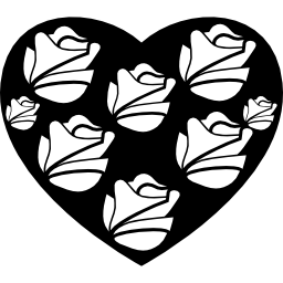 serce z różami ikona