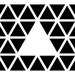 Triangle inside a square of small triangles icon