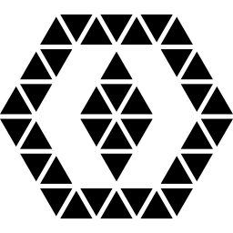 Polygonal ornament of small triangles icon
