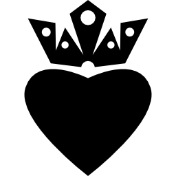 rey corazón con corona icono