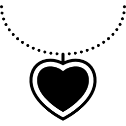 Heart hanging of a thin necklace icon