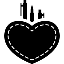 tasca a forma di cuore icona
