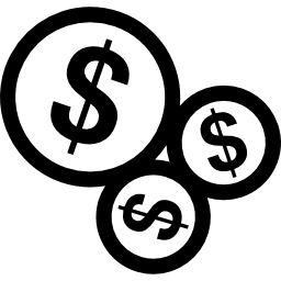 Three dollar coins icon