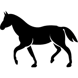 cavalo preto andando Ícone