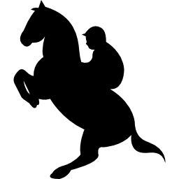 cavalo de pé com jóquei Ícone