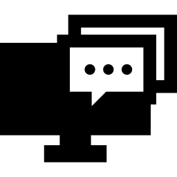 Monitor and rectangular speech balloon icon