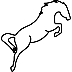 profilo del cavallo che salta icona