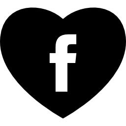 serce z logo facebook mediów społecznościowych ikona