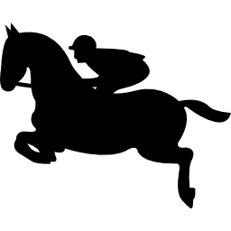 Прыгающая лошадь с жокеем иконка