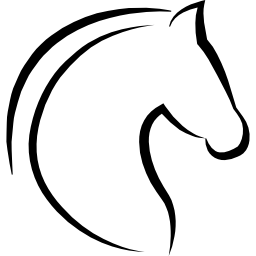 głowa konia z zarysem włosów ikona