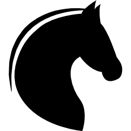 Horse head with horsehair line and semicircular back shape icon