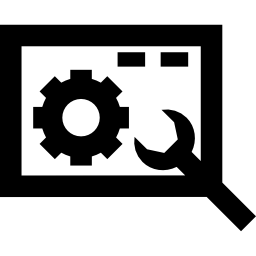 Repair page symbol with a wrench tool icon