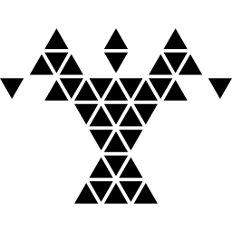 Polygonal bird of small triangles icon
