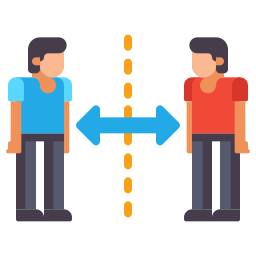 distanciation sociale Icône