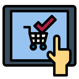 las compras en línea icono