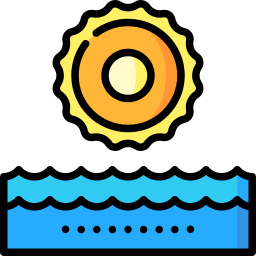 estanque solar icono