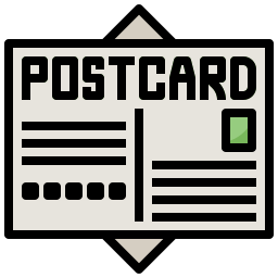 tarjeta postal icono