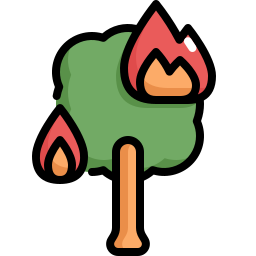 Árbol ardiente icono